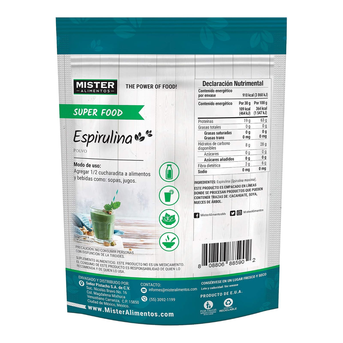 Mister Natural Espirulina, 250 g