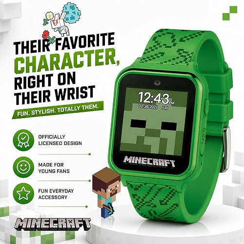 Minecraft Reloj inteligente interactivo con pantalla táctil (Modelo: MIN4045AZ)