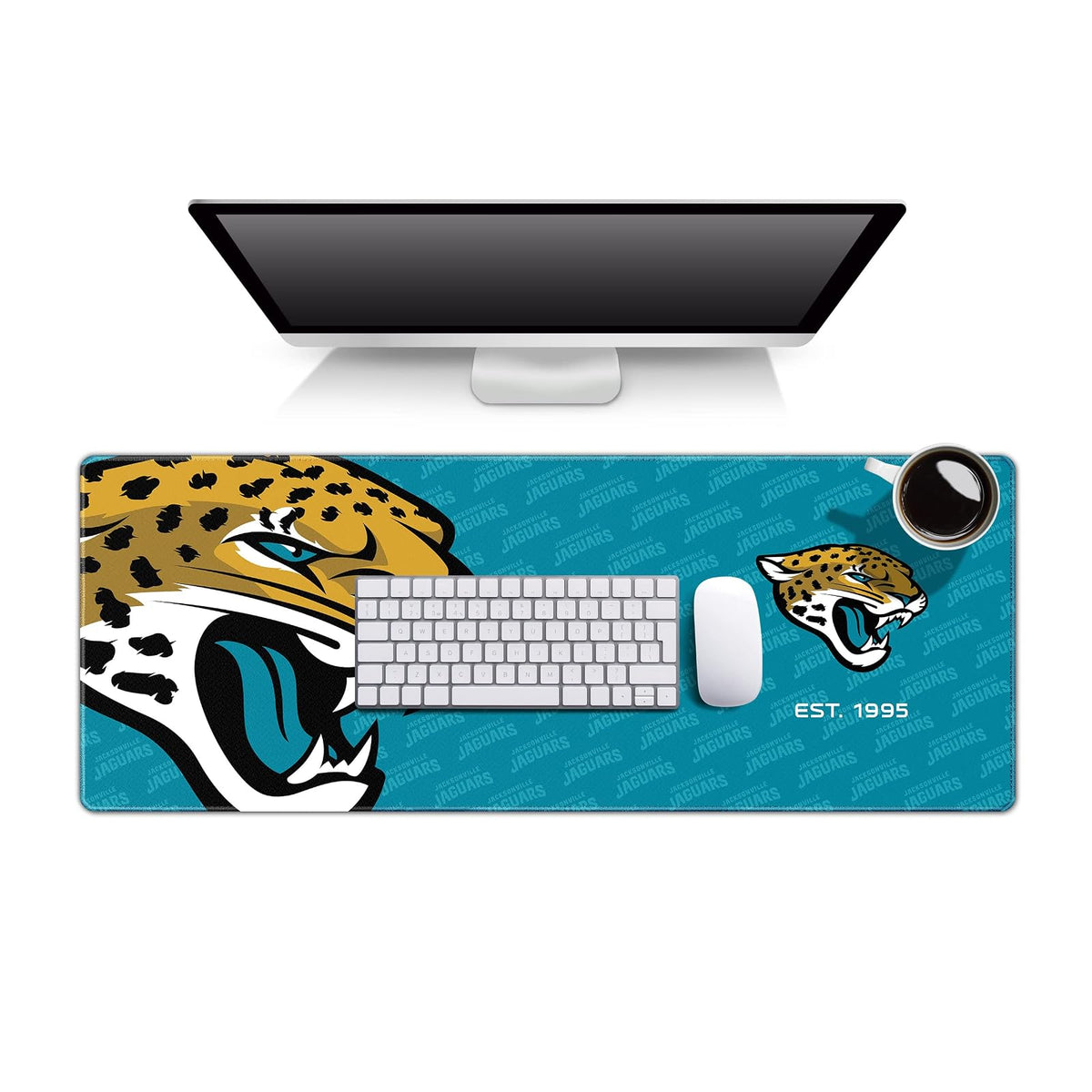 YouTheFan Tapete para Escritorio NFL con Logo de tu Equipo - 30.5 x 80 cm - Jacksonville Jaguars