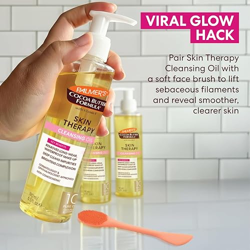 Palmer's Cocoa Butter Skin Therapy Cleansing Facial Oil, Limpiador y Desmaquillante Suave para el Rostro, Fragancia Rosa Mosqueta, No Comedogénico, Dermatológica y Oftalmológicamente Probado, 190ml