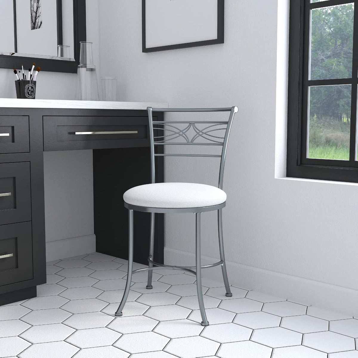 Hillsdale Furniture Dutton - Taburete de Cambiador, Chapado en Cromo