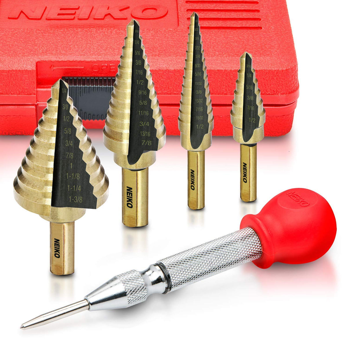 NEIKO 10169A Juego de Brocas de Paso y Punzón Central Automático