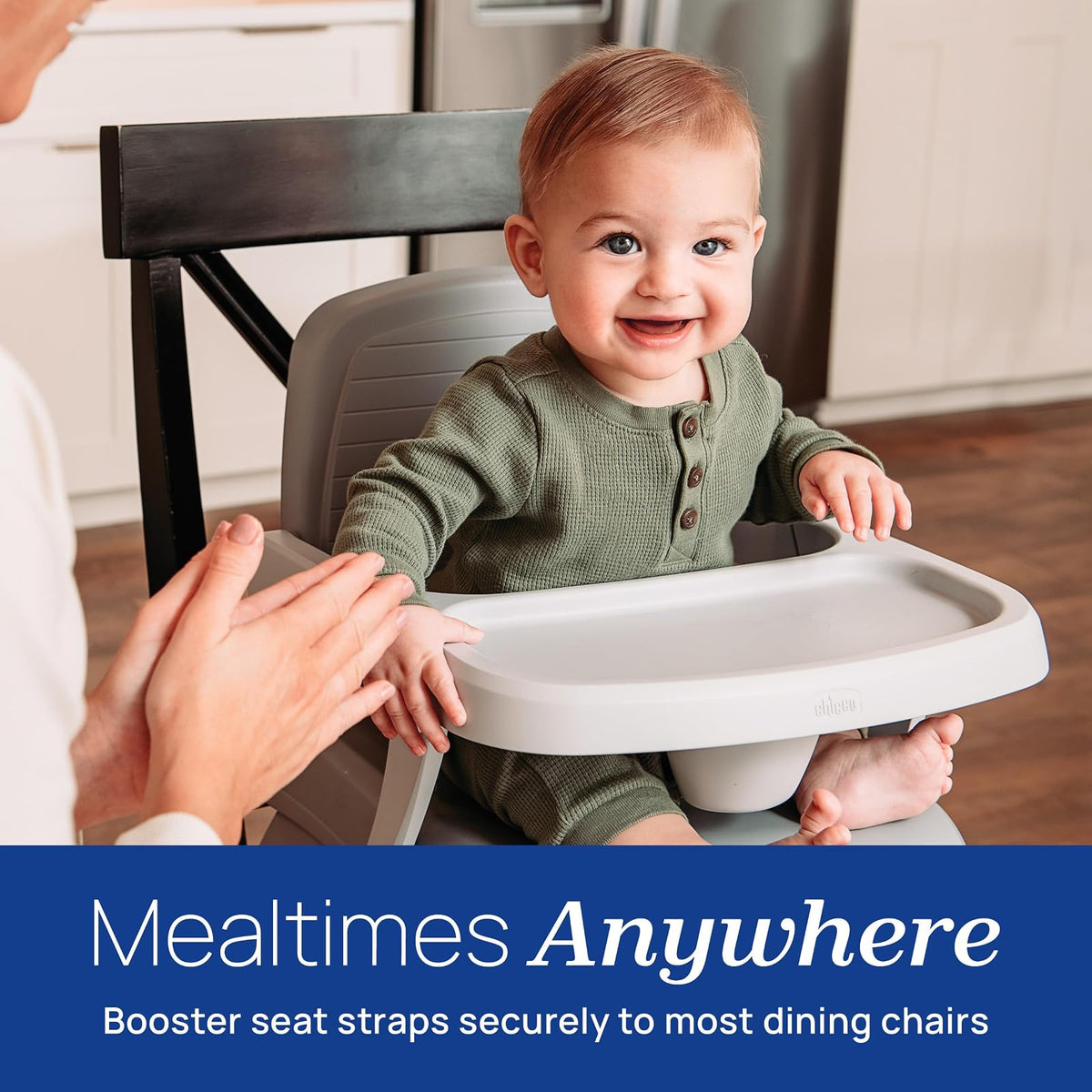 Chicco Bento Booster 3 en 1 Asiento elevador portátil para mesa, asiento de alimentación y silla de niño pequeño para bebés y niños pequeños, para niños de hasta 22 kg, ligero, plegable compacto