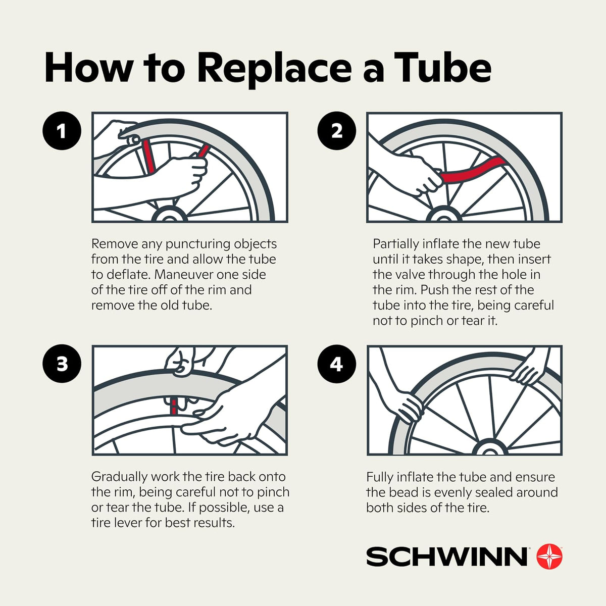 Schwinn - Tubo de Repuesto para neumáticos de Bicicleta, 20 x 1.7-2.1 Pulgadas, autosellado, válvula Schrader, construcción Duradera, Repuesto para neumáticos de Bicicleta BMX de 20 Pulgadas, niños o