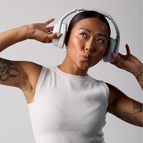 Skullcandy Crusher EVO Wireless Multi-Sensory Bass Headphones - Bone | Bluetooth, Noise Isolating Over-Ear Fit, 40 Hours Battery, Microphone, Working Out, Gym, Travel, Studying, Music