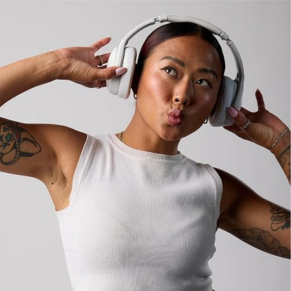 Skullcandy Crusher EVO Wireless Multi-Sensory Bass Headphones - Bone | Bluetooth, Noise Isolating Over-Ear Fit, 40 Hours Battery, Microphone, Working Out, Gym, Travel, Studying, Music