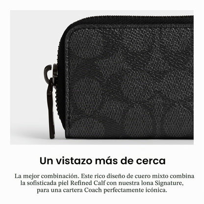 Coach - Estuche pequeño con cierre para mujer, Luz/Petunia, Una talla, Estuche pequeño con cierre alrededor de la tarjeta