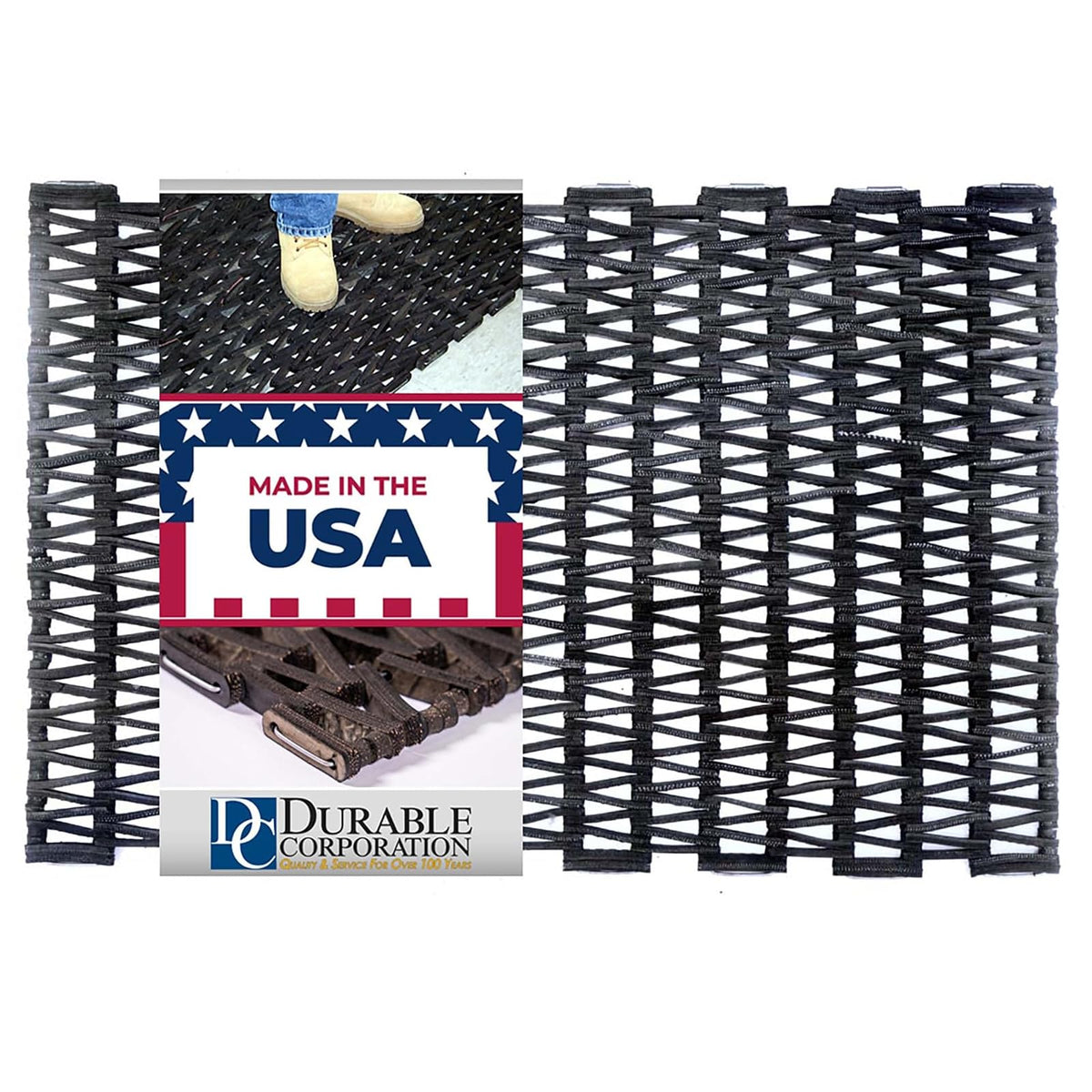 Durable Durite Tapete de Entrada para Exterior, Hule Reciclado 20x30" - 63.5L x 43.2An x 1.6E cm