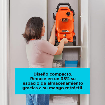 BLACK+DECKER Hidrolavadora de Alta Presión, 1700W, 1810PSI, BEPW1800T