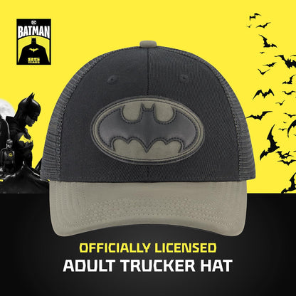 DC Comics Batman Trucker - Gorra de béisbol para Adultos con Borde Curvado, Color Negro, Talla única, Negro -, Talla única