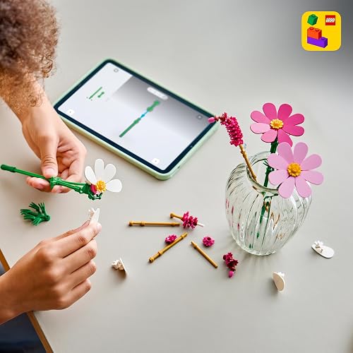 LEGO Flores de Cosmos – Set de Construcción – Decoración Vegetal – Idea de Regalo Floral para Niñas, Niños y Amantes de la Naturaleza – Arreglo Floral 11514