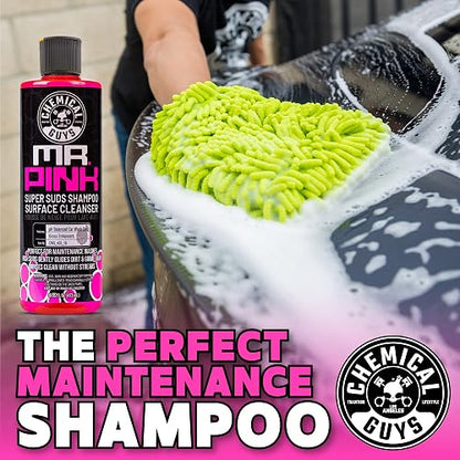 Chemical Guys Mr. Pink Jabón espumoso para lavar automóviles (Para cañones de espuma, pistolas de espuma o cubos de lavado) Seguro para automóviles, camiones y más, 1,89 L, aroma de caramelo