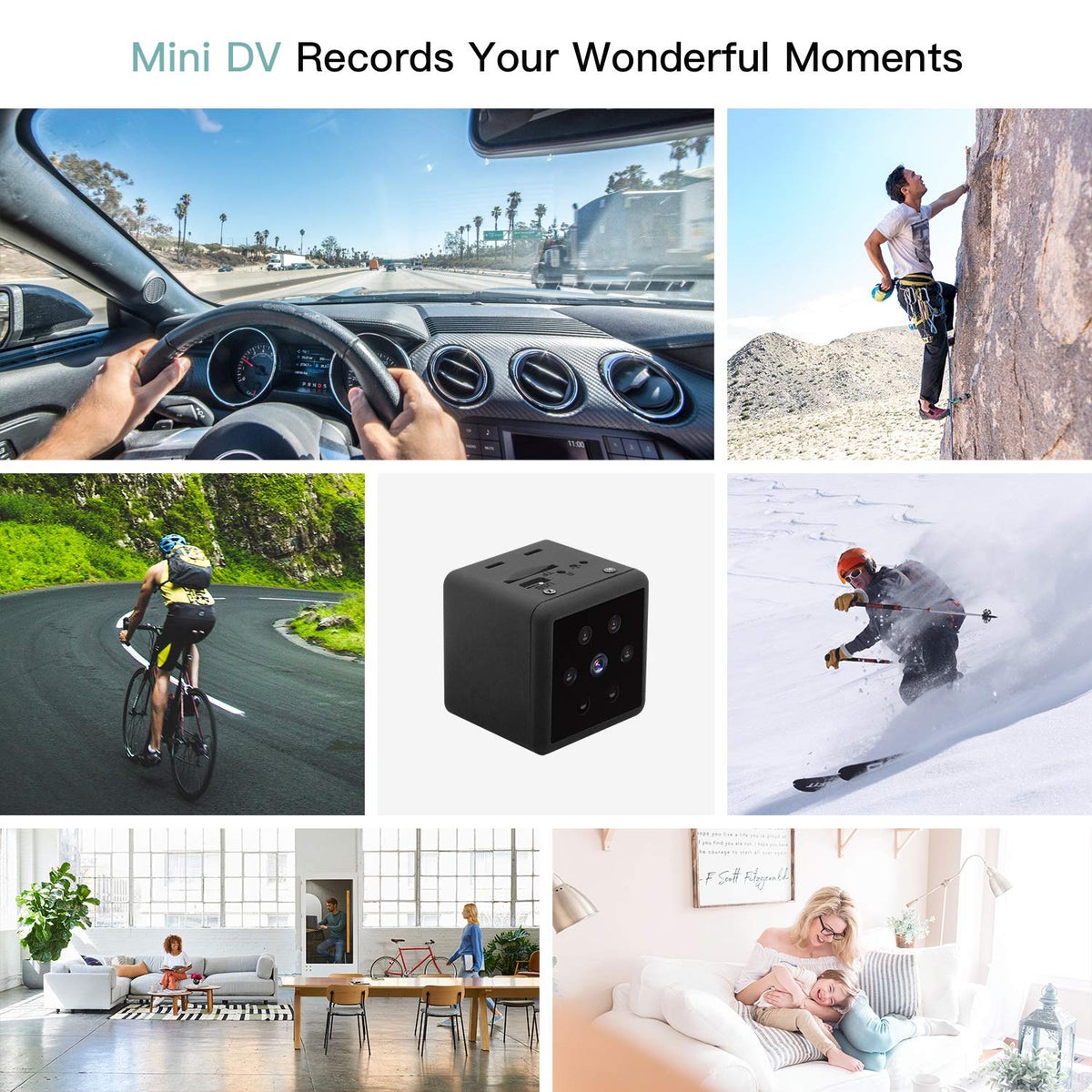 Hertekdo - Mini Cámara, Mini Camara 1080P HD Cámara de Seguridad con Visión Nocturna Detección de Movimiento Grabación en Bucle Mini Camara para Interiores o Exteriores Admite Tarjeta Micro SD 128GB