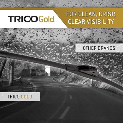 TRICO Gold™ 24 + 20 pulgadas Paquete de 2 Limpiaparabrisas de Repuesto para Vehículo (18-2420) Visibilidad Superior en Carretera con Fácil Instalación Todo Clima Súper Premium