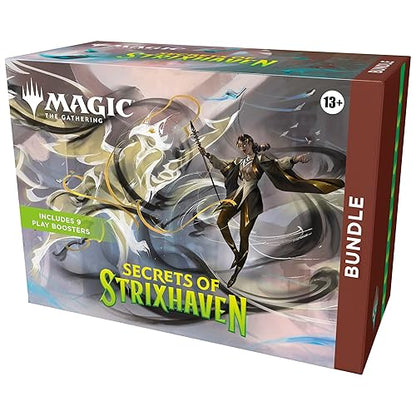 Magic: The Gathering Secrets of Strixhaven - Bundle (9 Play Boosters, 30 Lands, 1 Alt-Art Card + Exclusive Accessories) en Inglés