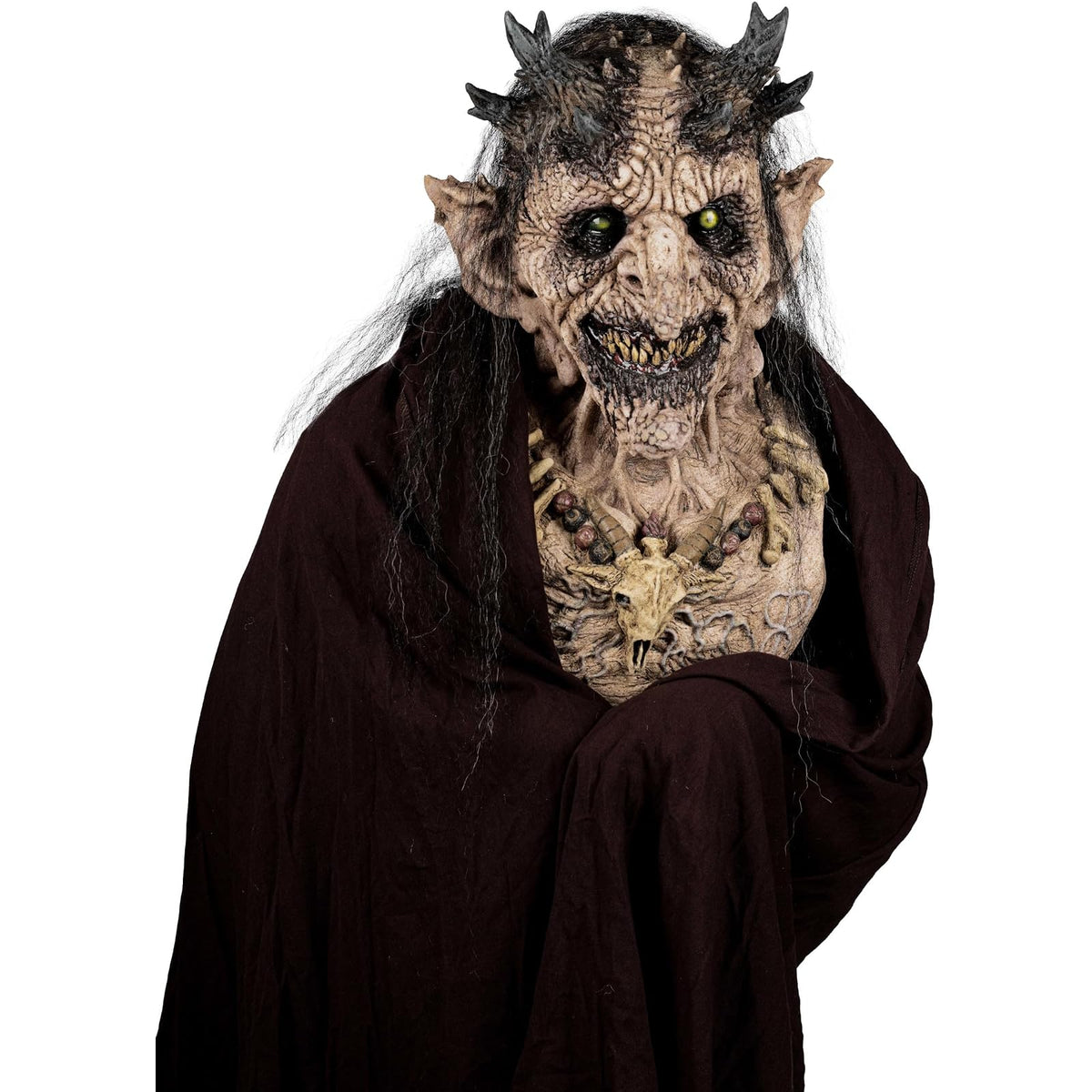 Ghoulish Productions Máscara De Látex Priestess of Hell Flesh, Accesorio Látex Cosplay Bruja, Disfraz Aterrador para Halloween y Fiestas Temáticas, Cosplay Witch Guardiana, Diseño Artesanal Head Mask