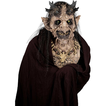 Ghoulish Productions Máscara De Látex Priestess of Hell Flesh, Accesorio Látex Cosplay Bruja, Disfraz Aterrador para Halloween y Fiestas Temáticas, Cosplay Witch Guardiana, Diseño Artesanal Head Mask