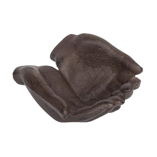 Creative Co-op HD5974 Bristol Terrace Decorative Cast Iron Hands Dish with Rust Finish