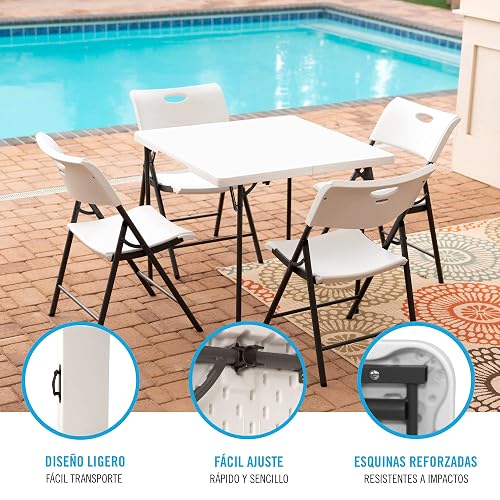 LIFETIME 80273 Mesa Cuadrada Plegable, 34"