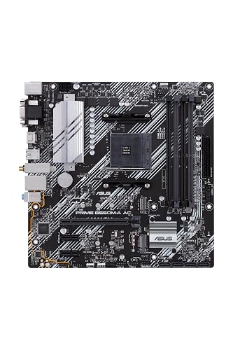 ASUS Prime B550M-A AC Tarjeta Madre AMD para PC de Trabajo Estudio y Juego | AM4, mATX, Ryzen serie 5000/3000, DDR4 hasta 128GB, PCIe 4.0 x16, 2 ranuras M.2, WiFi 5 + BT 5.0, LAN Gigabit, garantía ASUS