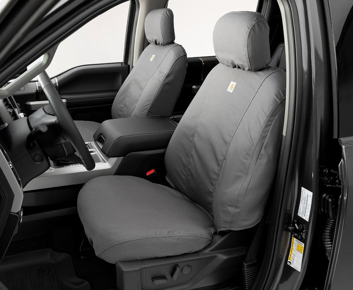 Covercraft Carhartt SeatSaver - Fundas de Asiento Personalizadas | Se Adapta a Ford F-150 2015-2018 (excluye Raptor) | Asientos de cubeta de Primera Fila, Grava de Tela de Pato