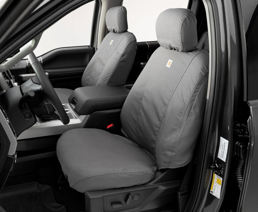 Covercraft Carhartt SeatSaver - Fundas de Asiento Personalizadas | Se Adapta a Ford F-150 2015-2018 (excluye Raptor) | Asientos de cubeta de Primera Fila, Grava de Tela de Pato