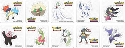Pokémon TCG Q4 Poke Ball Latas | 7.62 cm x 2.54 cm x 0.1 cm, incluye 3 paquetes de refuerzo, 2 hojas de pegatinas