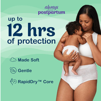 Always Discreet - Ropa interior para incontinencia posparto y adultos para mujer, talla L, máxima protección, 14 CT