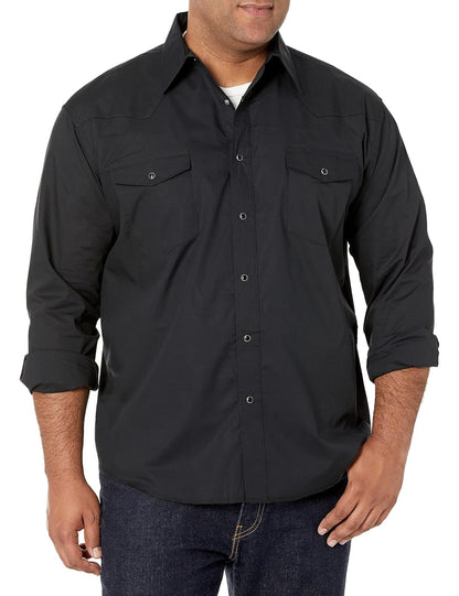Wrangler Camisa de Manga Larga de Algodón para Hombre - G - Negro