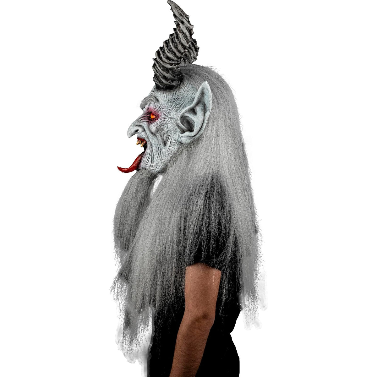 Ghoulish Productions Máscara De Látex Winter Krampen, Accesorio Cosplay Demonio de la Navidad, Disfraz Aterrador para Halloween y Fiestas Temáticas, Cosplay Monstruos Mitológicos, Diseño Artesanal