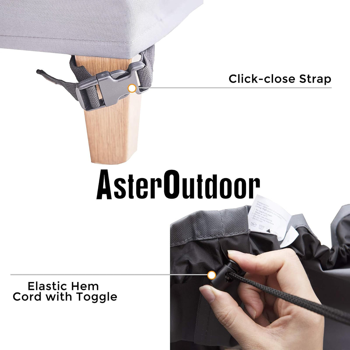 AsterOutdoor Funda impermeable para tumbona de patio, resistente tela Oxford 600D, protección UV, funda para muebles de patio o tumbona, 76 pulgadas de largo x 30 pulgadas de ancho x 30 pulgadas de alto