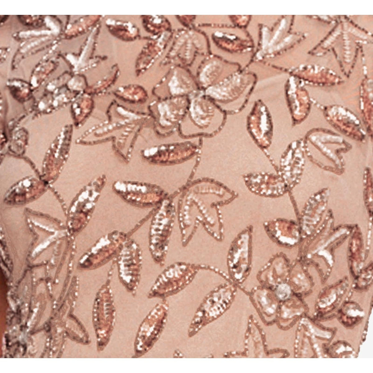 Adrianna Papell Women's Floral Beaded Godet Gown Dress