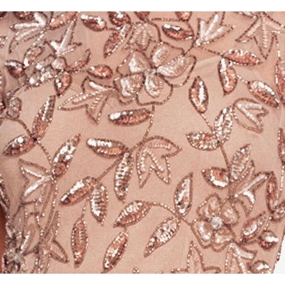 Adrianna Papell Women's Floral Beaded Godet Gown Dress