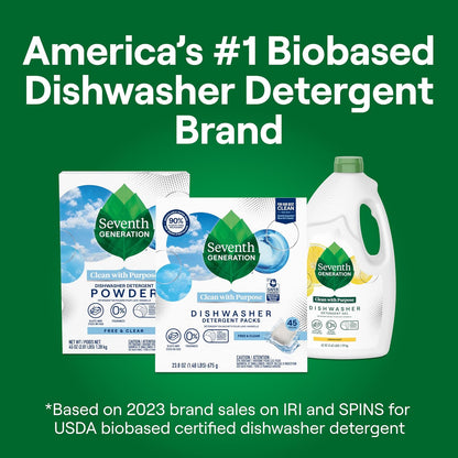 Seventh Generation Dishwasher Detergent Packs, Fragrance Free, 73 Count