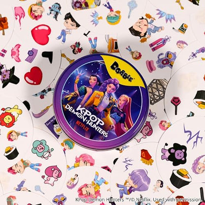 DOBBLE Spot IT K Pop Demon Hunters, Juego de Cartas, Edición Temática K-Pop