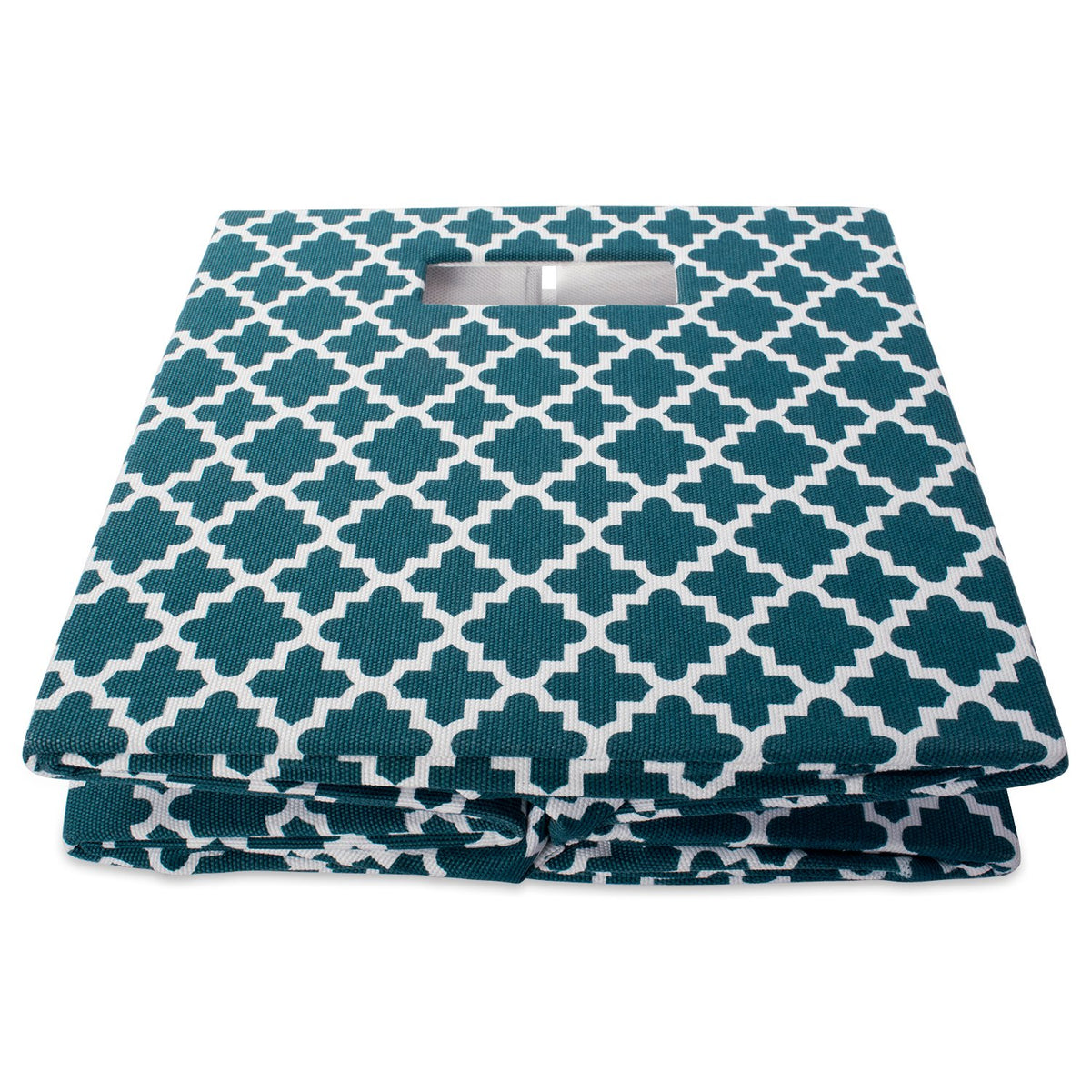 DII Cubo reticulado de poliéster, Lattice Teal, 13" Large Cube, 1, 1
