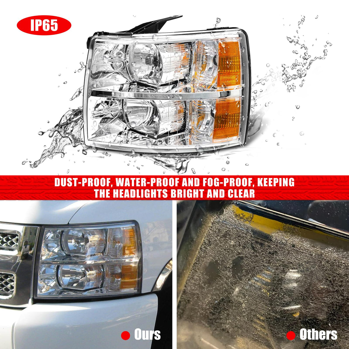 ADCARLIGHTS Chevy Silverado - Conjunto de faros delanteros para Chevy Silverado 2007-2013 1500/2007-2014 Silverado 2500HD 3500HD halógeno (2500HD/3500HD se adapta a modelos 2007 nuevo estilo de cuerpo