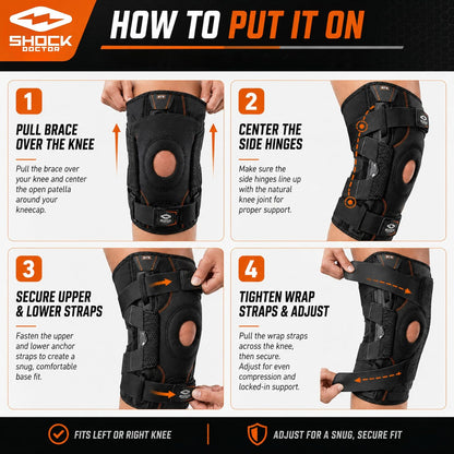 Shock Doctor Ultra - Soporte para Rodilla con Articulaciones Bilaterales, Unisex Adulto, Individual