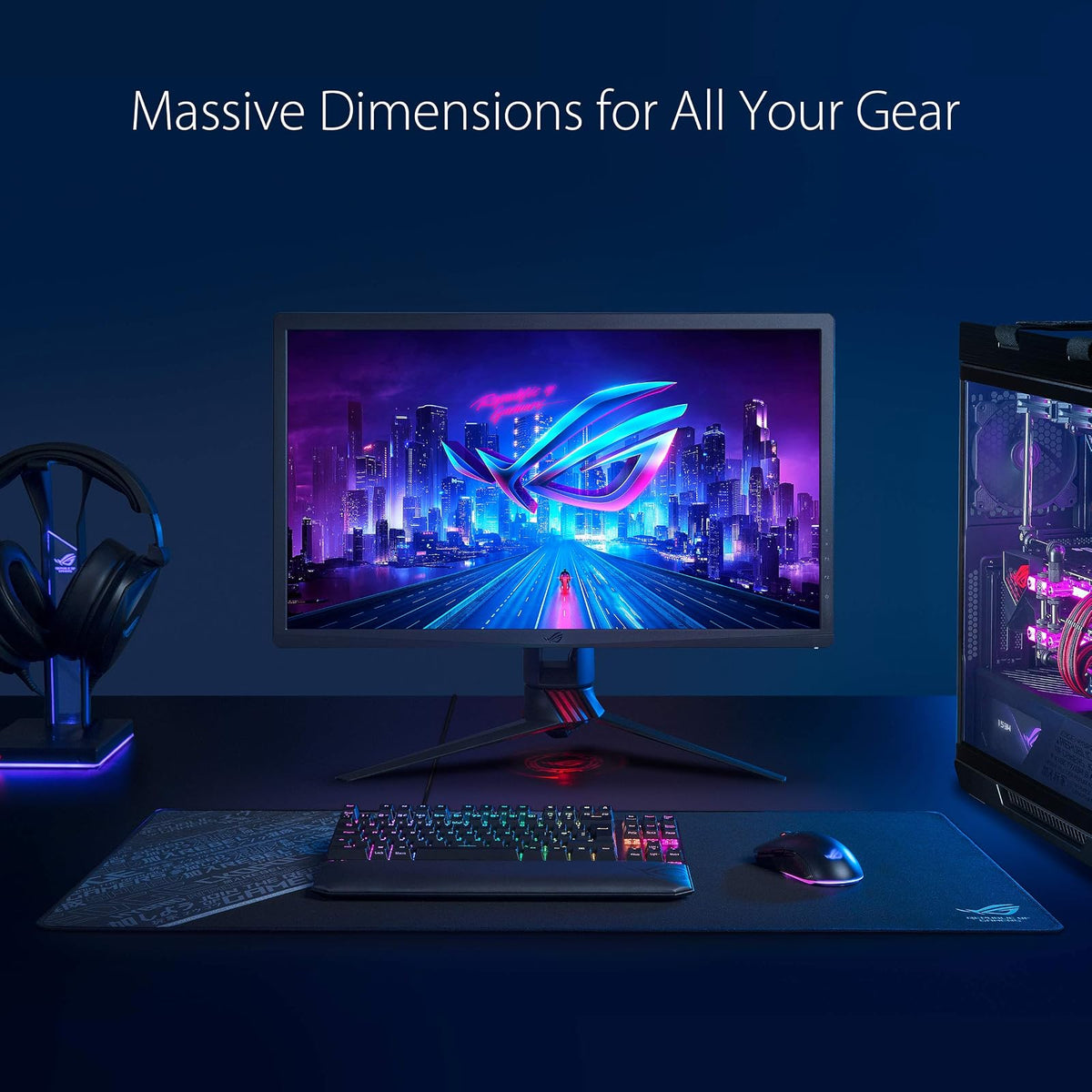 ASUS ROG Sheath BLK LTD Mousepad Grande Antiderrapante Negro para PC Gamer | Edición Limitada blackout, superficie de tela, base de goma antideslizante, bordes cosidos anti-desgaste, 900x440x3mm, ROG