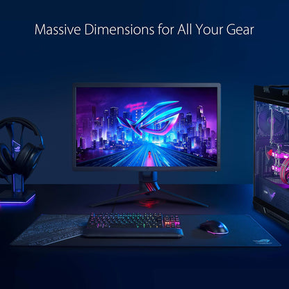 ASUS ROG Sheath BLK LTD Mousepad Grande Antiderrapante Negro para PC Gamer | Edición Limitada blackout, superficie de tela, base de goma antideslizante, bordes cosidos anti-desgaste, 900x440x3mm, ROG