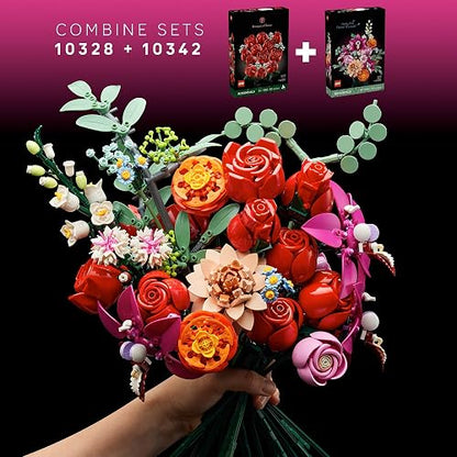 LEGO Ramo de Rosas - Model Kit de Construcción para Adultos, Años 18+ - Flores Artificiales Decoración para Hogar - 10328