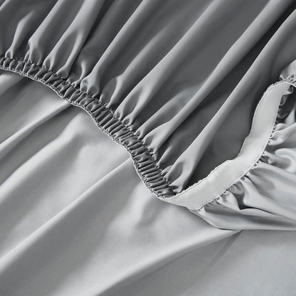 Linen Closet - Juego de sábanas de algodón de Lujo de 1200 Hilos, tamaño Queen, Gris Claro