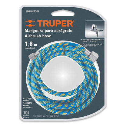 Truper RE-AERO-35, Repuestos para aerógrafo AERO-35, 5 piezas + MAN-AERO-35, Manguera de repuesto para aerógrafo AERO-35