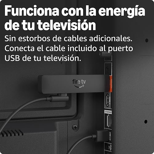 Fire TV Stick HD (modelo más reciente): Control remoto por voz Alexa que recibe alimentación a través de la televisión y se configura fácilmente