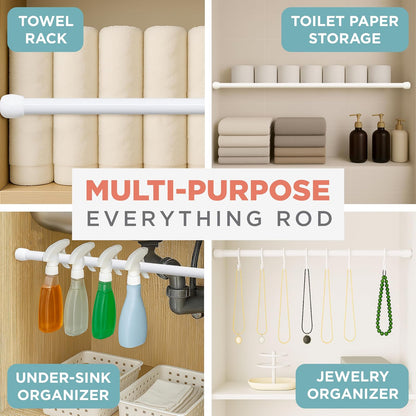 Zenna Home Neverrust - Barra de baño de tensión de Aluminio