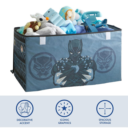 Idea Nuova Marvel Black Panther - Maletero plegable de almacenamiento de juguetes para niños, duradero con tapa (NN220117)