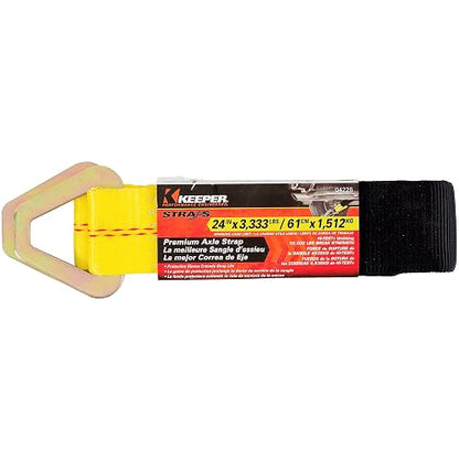 Keeper - Correa de Amarre de Eje Premium de 2 x 24 Pulgadas con Anillos en D, 3 Libras. Límite de Carga de Trabajo y 10 Libras. Resistencia a la Rotura, un Color