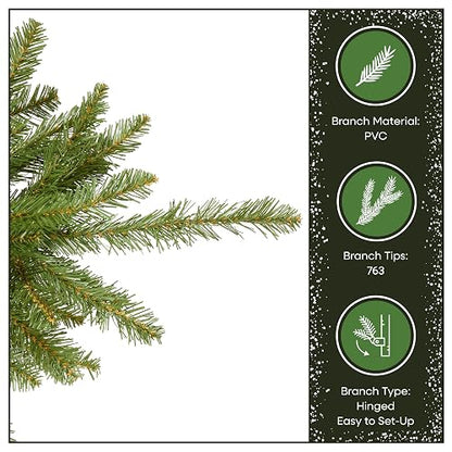 National Tree Company - Mini árbol de Navidad Artificial, Verde, Abeto Dunhill, Incluye Soporte, 1.4 m