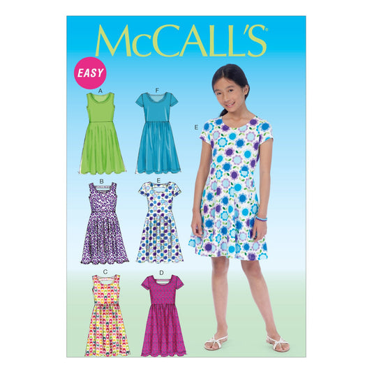 McCall Pattern Company M7079 - Vestidos para niña (Talla L), Color Gris