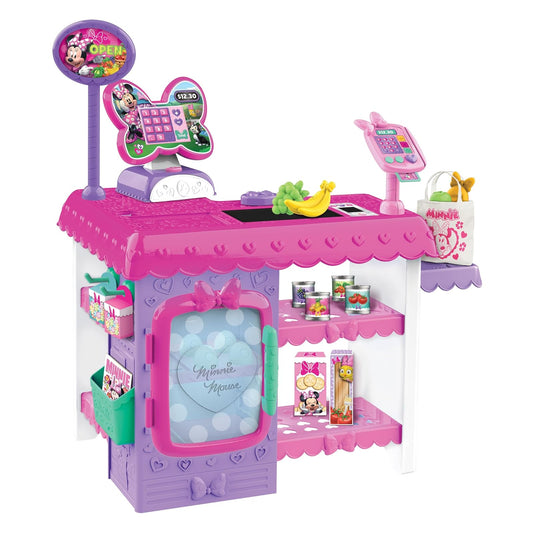 MINNIE Disney Junior Mouse – Maravilloso Mercado, Caja Registradora de Juego con Sonidos Realistas, 38 Piezas de Comida y Accesorios, para Niños de 3 años en adelante de Just Play